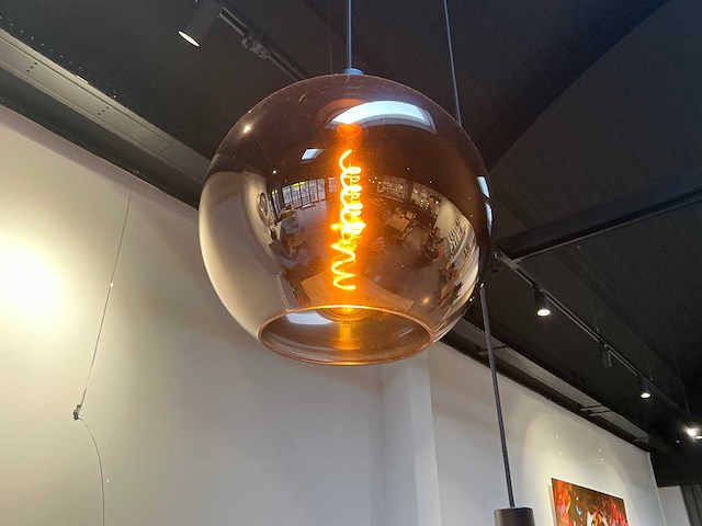 Hanglamp glazen bol (2x) - afbeelding 4 van  4