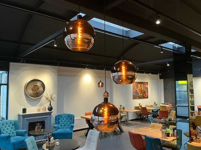 Hanglamp glazen bol (3x) - afbeelding 1 van  4