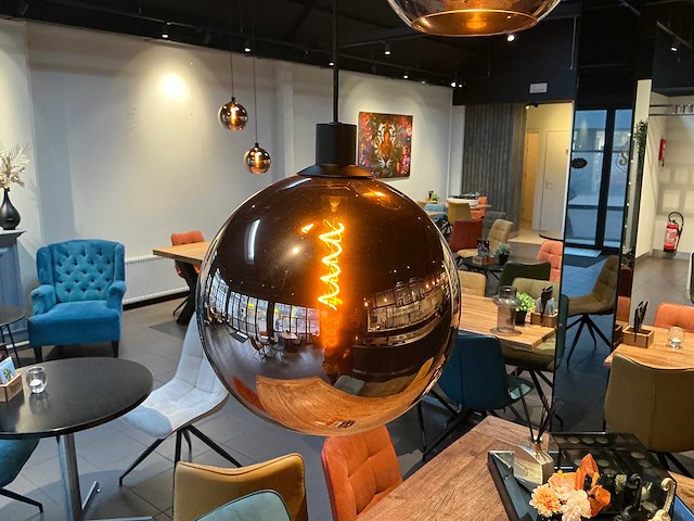 Hanglamp glazen bol (3x) - afbeelding 3 van  4