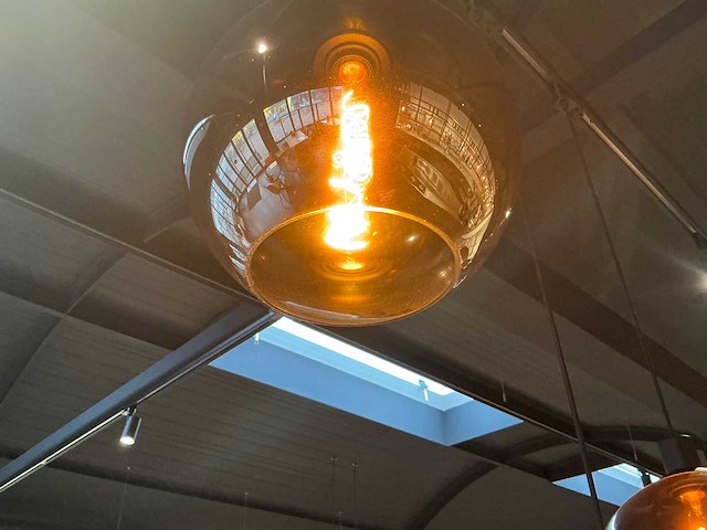 Hanglamp glazen bol (3x) - afbeelding 4 van  4