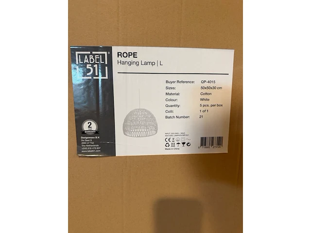 Hanglamp label51, rope, white - afbeelding 1 van  1