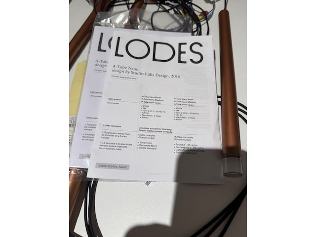 Hanglamp, lodes, a-tube, 3-lamps - afbeelding 3 van  3