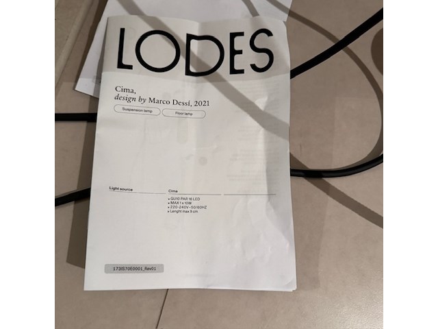 Hanglamp, lodes, cima, zwart - afbeelding 5 van  5