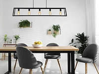Hanglamp met 5 x een e27 fitting, mexlite, buckley 2675zw, zwart, 2027 - afbeelding 2 van  5