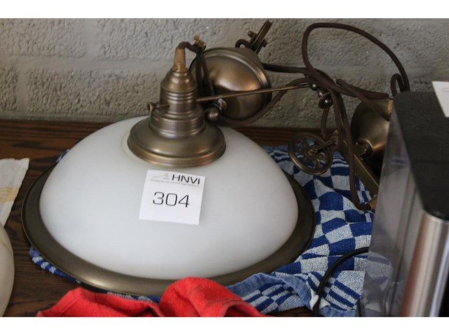 Hanglamp met glazen kap doorsnede 35 cm. - afbeelding 1 van  2