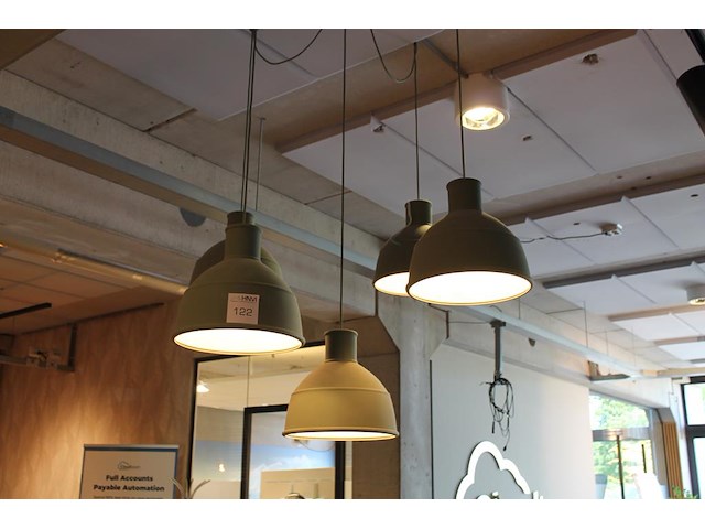 Hanglamp muuto unfold met 5 lichtpunten met rubberen kappen met doorsnede 31 cm. - afbeelding 1 van  3