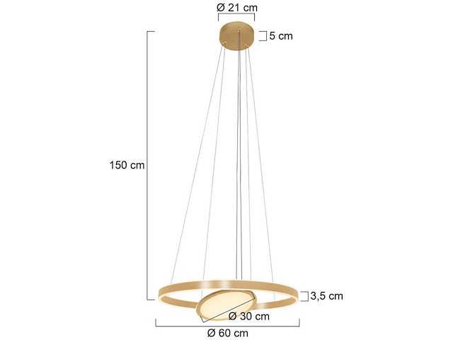 Hanglamp ringlux steinhauer, 3514go, goud, nieuw in doos - afbeelding 4 van  7