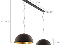 Hanglamp semicirkel steinhauer, 2556zw, zwart, goud, nieuw in doos - afbeelding 5 van  8