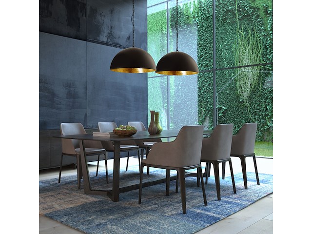 Hanglamp semicirkel steinhauer, 2556zw, zwart, goud, nieuw in doos - afbeelding 1 van  7