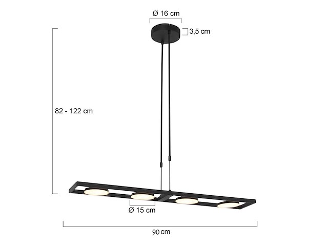 Hanglamp soleil steinhauer, 3516zw, zwart, nieuw in doos - afbeelding 4 van  8