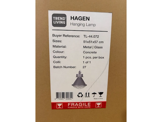 Hanglamp trend living, hagen, concrete - afbeelding 1 van  1