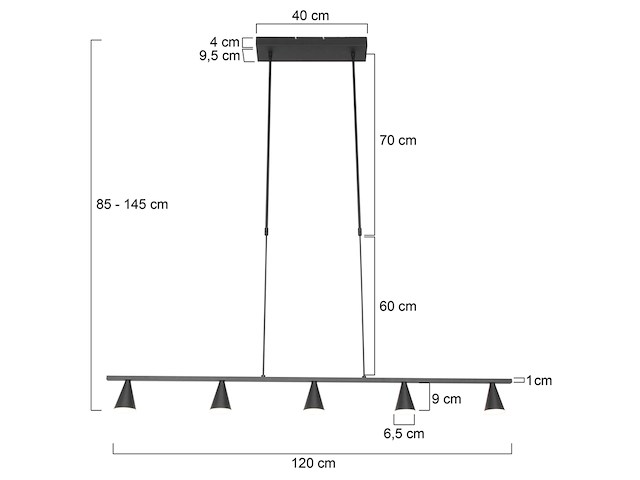 Hanglamp vortex steinhauer, 3066zw, zwart, nieuw in doos - afbeelding 3 van  6