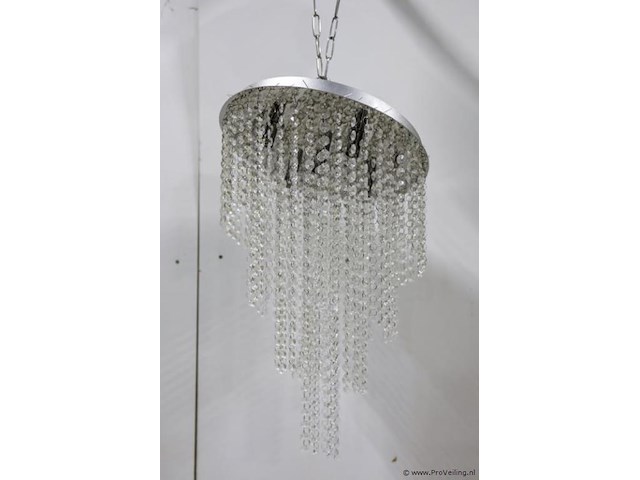 Hanglamp/kroonluchter met transparant kralenkettingen - afbeelding 1 van  2
