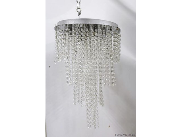 Hanglamp/kroonluchter met transparant kralenkettingen - afbeelding 1 van  2