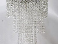 Hanglamp/kroonluchter met transparant kralenkettingen - afbeelding 1 van  2