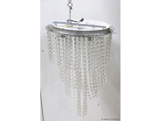 Hanglamp/kroonluchter met transparant kralenkettingen - afbeelding 2 van  2