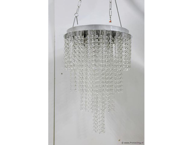 Hanglamp/kroonluchter met transparant kralenkettingen - afbeelding 1 van  2