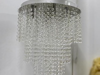 Hanglamp/kroonluchter met transparant kralenkettingen - afbeelding 2 van  2