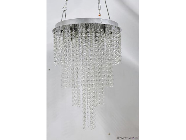 Hanglamp/kroonluchter met transparant kralenkettingen - afbeelding 1 van  3