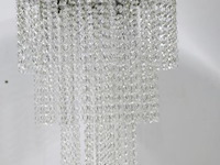 Hanglamp/kroonluchter met transparant kralenkettingen - afbeelding 1 van  3