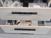 Hangmeubel met spiegelkast met led dansani, wastafelmeubel, hout - afbeelding 6 van  11