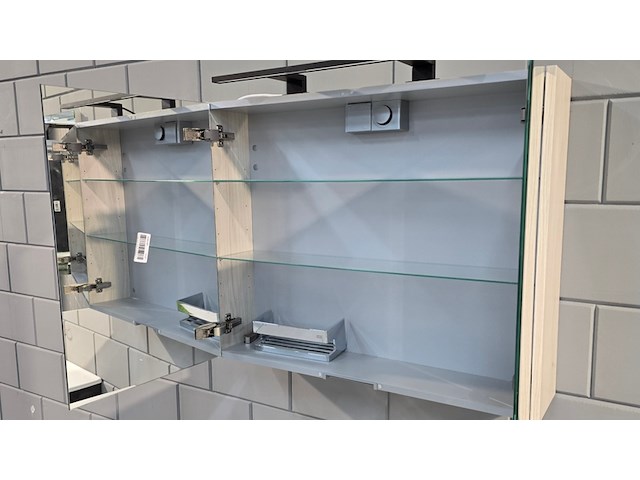 Hangmeubel met spiegelkast met led dansani, wastafelmeubel, hout - afbeelding 9 van  11