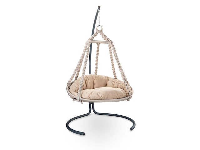 Hangstoel, jobini, desert beige, wit - afbeelding 2 van  3