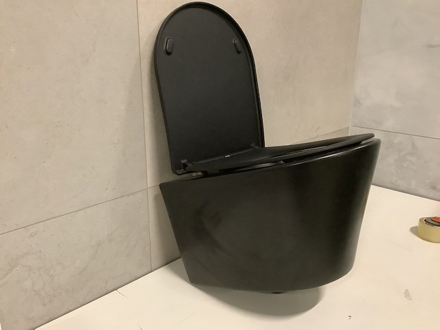 Hangtoilet incl. softclose zitting, mat zwart - afbeelding 3 van  4