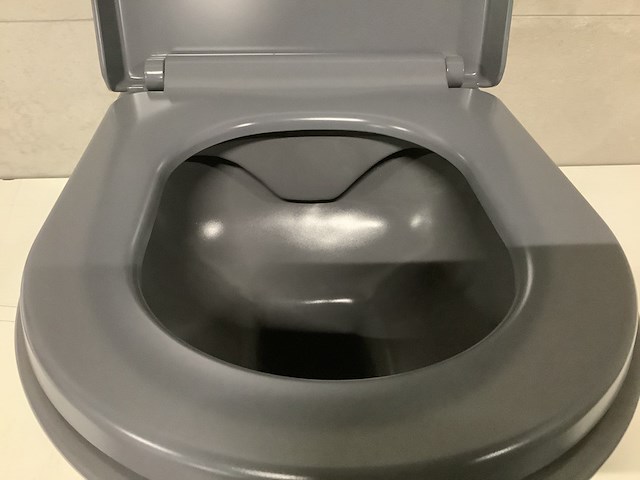 Hangtoilet incl. zitting, mat grijs - afbeelding 2 van  4