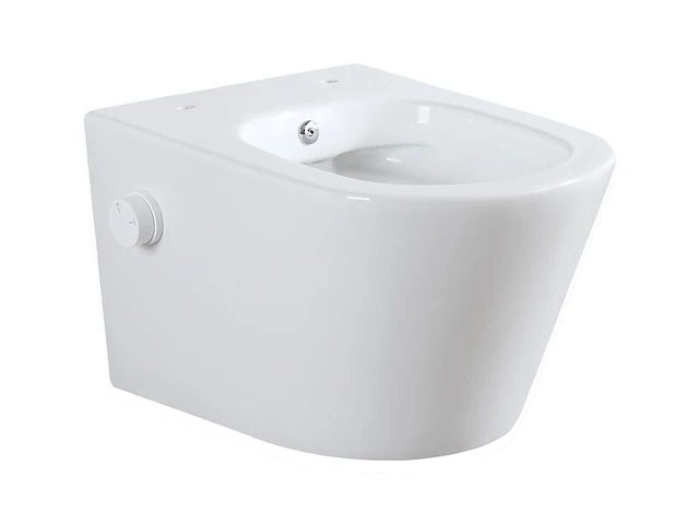 Hangtoilet met bidetvoorbereiding wiesbaden, vesta, wit - afbeelding 1 van  12