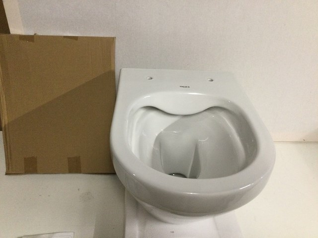 Hangtoilet met toiletzitting zonder spoelrand, aloni, tornado, wit - afbeelding 2 van  4