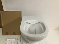 Hangtoilet met toiletzitting zonder spoelrand, aloni, tornado, wit - afbeelding 2 van  4
