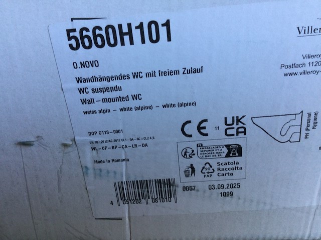 Hangtoilet villeroy & boch, 5660h101, wit - afbeelding 4 van  4