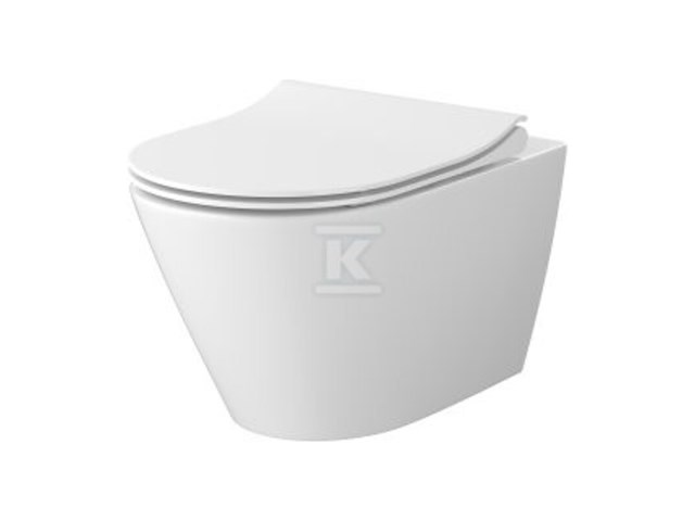 Hangtoilet zonder rand met toiletzitting cersanit, wit - afbeelding 1 van  3