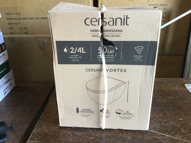Hangtoilet zonder rand met toiletzitting cersanit, wit - afbeelding 2 van  3