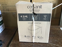 Hangtoilet zonder rand met toiletzitting cersanit, wit - afbeelding 2 van  3