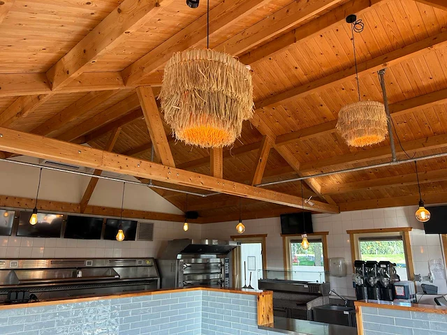 Hangverlichting met industriële buisconstructie - afbeelding 7 van  9