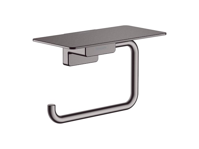 Hansgrohe addstoris toiletrolhouder met plankje geborsteld zwart chroom - afbeelding 1 van  2