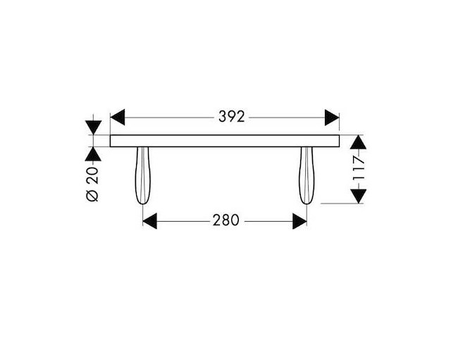 Hansgrohe axor stainless steel shower holder bar 392 mm - 42230 - afbeelding 5 van  5