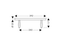 Hansgrohe axor stainless steel shower holder bar 392 mm - 42230 - afbeelding 5 van  5