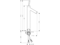 Hansgrohe axor stainless steel single lever high rise mixer tab - 10129000 - afbeelding 4 van  5