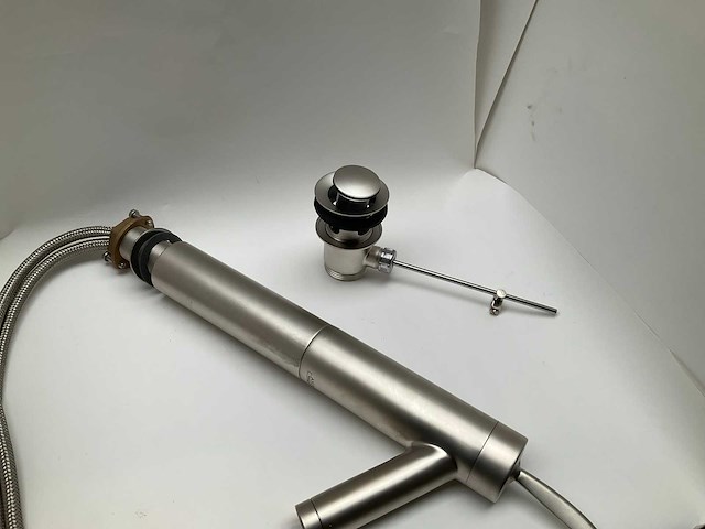 Hansgrohe axor starck 1002081 wastafelkraan hoog satin inox met waste - afbeelding 5 van  13