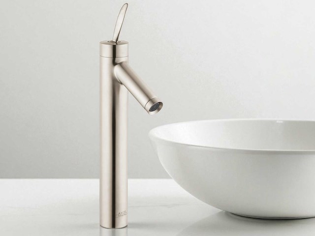 Hansgrohe axor starck 1002081 wastafelkraan hoog satin inox met waste - afbeelding 1 van  13