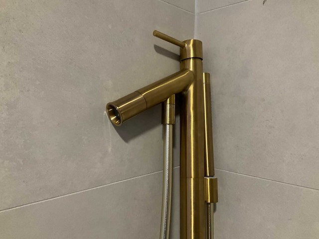 Hansgrohe axor starck vrijstaande badkraan geborsteld messing - afbeelding 2 van  5