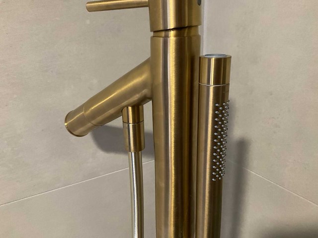 Hansgrohe axor starck vrijstaande badkraan geborsteld messing - afbeelding 6 van  9