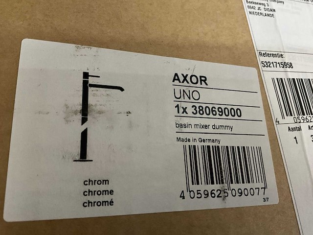 Hansgrohe axor uno staande badmengkraan dummy - afbeelding 3 van  4
