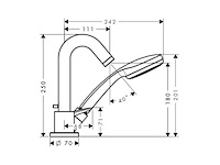 Hansgrohe logis 3-gaats eengreepsmengkraan incl. douchekop chroom - afbeelding 2 van  2