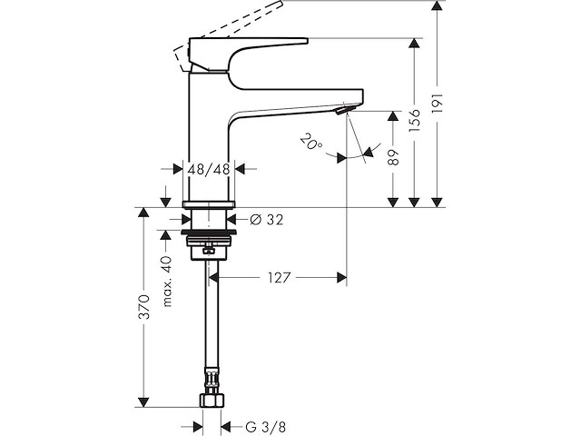 Hansgrohe metropol 110 32507000 wastafelkraan - afbeelding 2 van  7