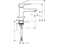 Hansgrohe metropol 110 32507000 wastafelkraan - afbeelding 2 van  7