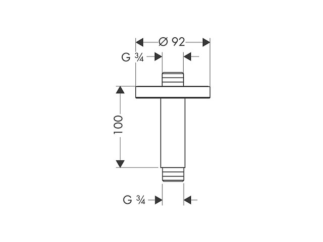 Hansgrohe plafondverbinding voor hoofddouche chroom - afbeelding 2 van  2